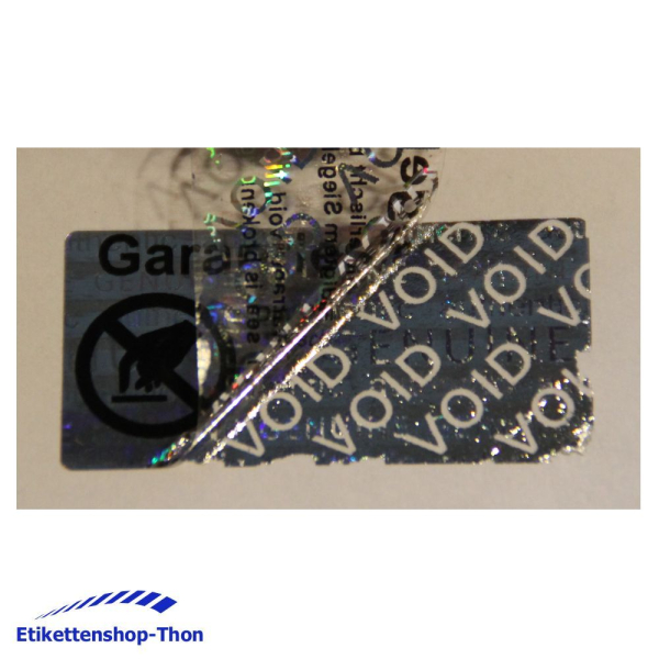 Hologramm VOID - Sicherheitsetiketten "IHR WUNSCHTEXT" auf Rolle - 30 x 15 mm - 1000 Stück - außen